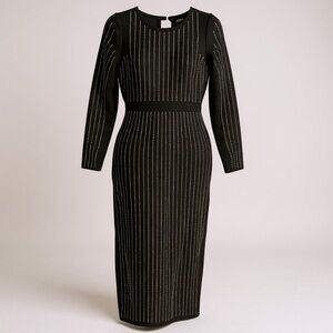 Elegant Black Dress, very stretchy and body con- with small ab crystals